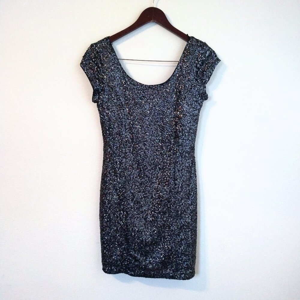 NWT Divided black sequin dress size 10